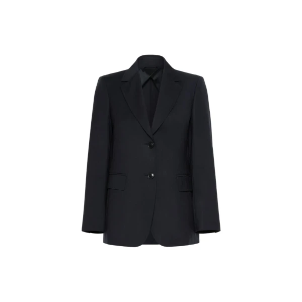 Max Mara Assenzi Single-Breasted Woollen Cloth Jacket in Navy | Blazers | Luxury Shoes 