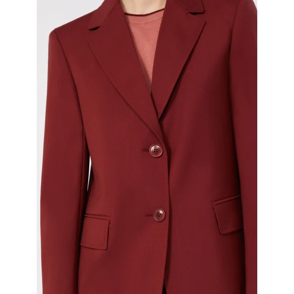 Max Mara Assenzi Single-Breasted Woollen Cloth Jacket in Ruby | Blazers | Luxury Shoes 