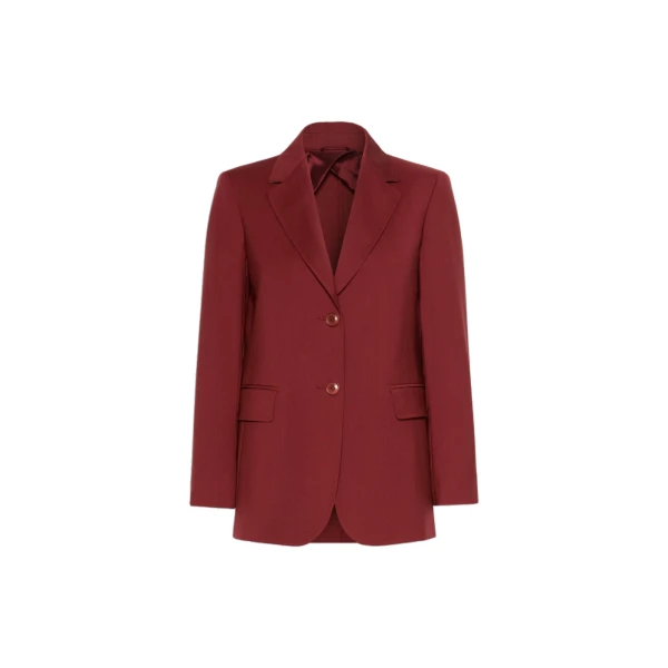 Max Mara Assenzi Single-Breasted Woollen Cloth Jacket in Ruby | Blazers | Luxury Shoes 