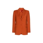 Max Mara Assenzi Single-Breasted Woollen Cloth Jacket in Terra Cotta | Blazers | Luxury Shoes 