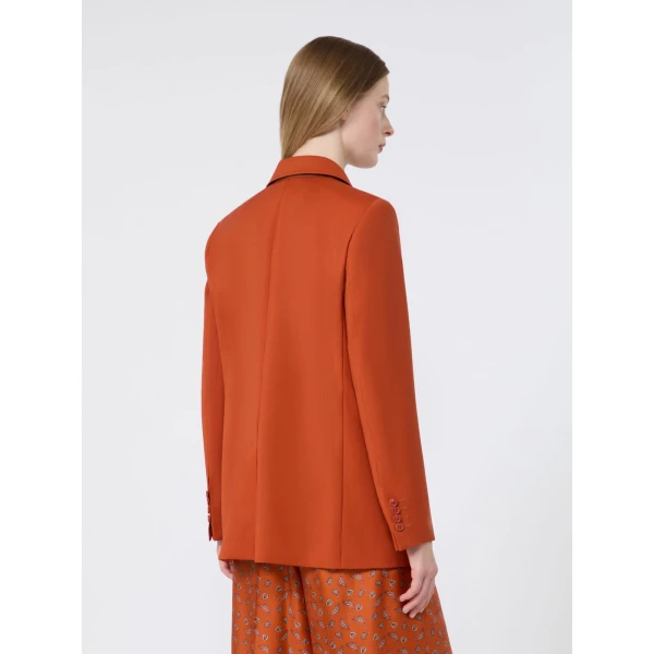 Max Mara Assenzi Single-Breasted Woollen Cloth Jacket in Terra Cotta | Blazers | Luxury Shoes 