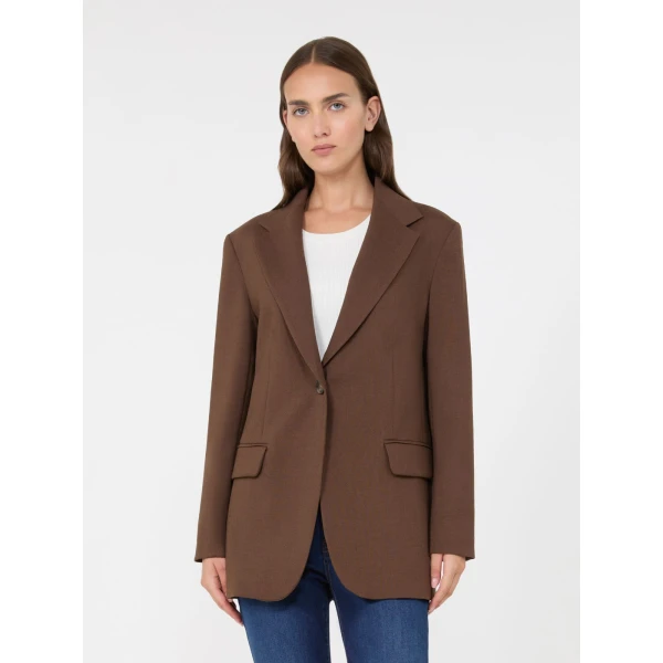 Max Mara Asta Single-Breasted Wool Blazer in Cocoa | Blazers | Luxury Shoes 