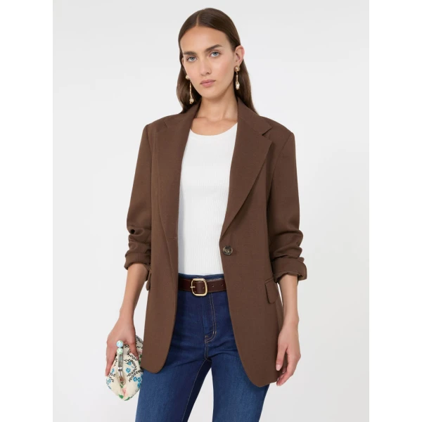 Max Mara Asta Single-Breasted Wool Blazer in Cocoa | Blazers | Luxury Shoes 