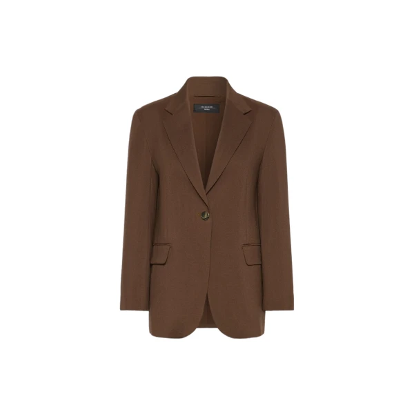 Max Mara Asta Single-Breasted Wool Blazer in Cocoa | Blazers | Luxury Shoes 