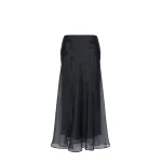 Max Mara Astrale Silk Organza Midi Skirt in Ultramarine | Midi Skirts | Luxury Shoes 