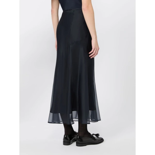 Max Mara Astrale Silk Organza Midi Skirt in Ultramarine | Midi Skirts | Luxury Shoes 