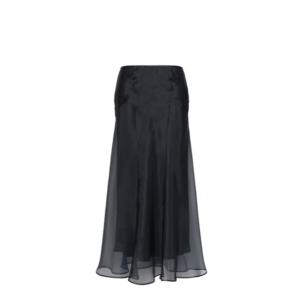 Max Mara Astrale Silk Organza Midi Skirt in Ultramarine | Midi Skirts | Luxury Shoes 