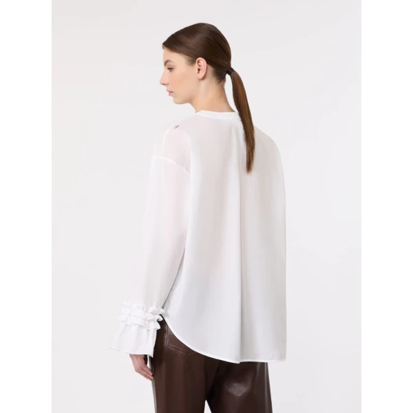 Max Mara Astro Cotton Muslin Shirt in White | Shirts | Luxury Shoes 