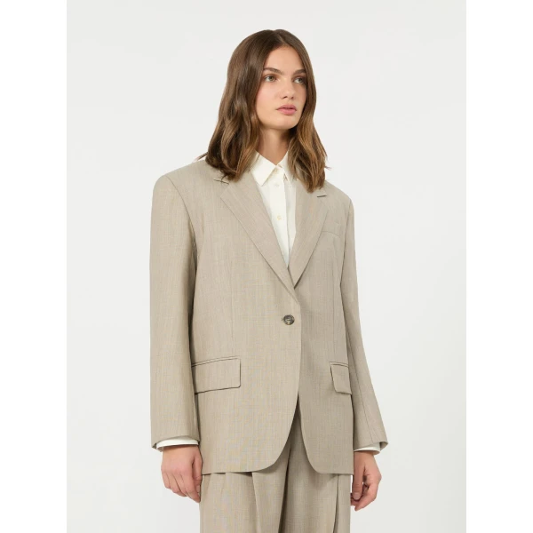 Max Mara Attila Oversized Wool Cloth Blazer in Hazelnut Brown | Blazers | Luxury Shoes 