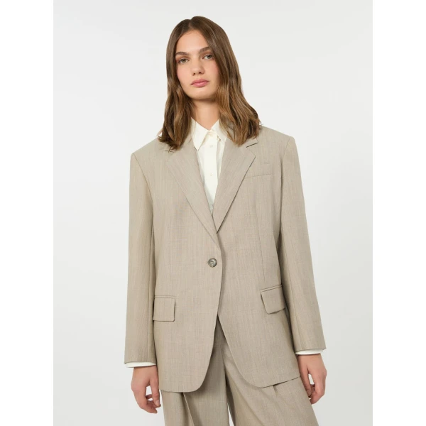 Max Mara Attila Oversized Wool Cloth Blazer in Hazelnut Brown | Blazers | Luxury Shoes 