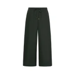 Max Mara Aureo Cotton Poplin Wide-Leg Joggers in Green | Sweatpants | Luxury Shoes 