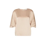 Max Mara Aureo Pleated Satin Blouse in Antique Rose | Blouse | Luxury Shoes 