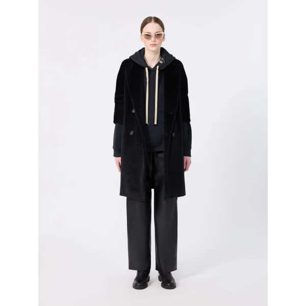 Max Mara Aurora Brushed Jersey Hoodie in Ultramarine | Sweaters | Luxury Shoes 