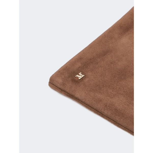 Max Mara Azzurro Extra Long Suede Gloves in Brown | Gloves | Luxury Shoes 