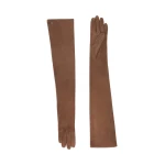 Max Mara Azzurro Extra Long Suede Gloves in Brown | Women | Luxury Shoes 