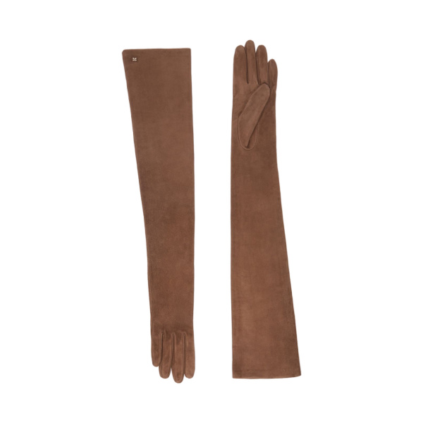 Max Mara Azzurro Extra Long Suede Gloves in Brown | Women | Luxury Shoes 