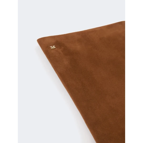 Max Mara Azzurro Extra Long Suede Gloves in Orange | Gloves | Luxury Shoes 