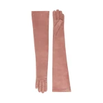Max Mara Azzurro Extra Long Suede Gloves in Pink | Gloves | Luxury Shoes 