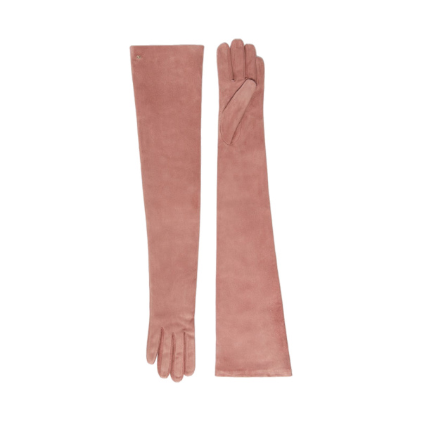 Max Mara Azzurro Extra Long Suede Gloves in Pink | Gloves | Luxury Shoes 