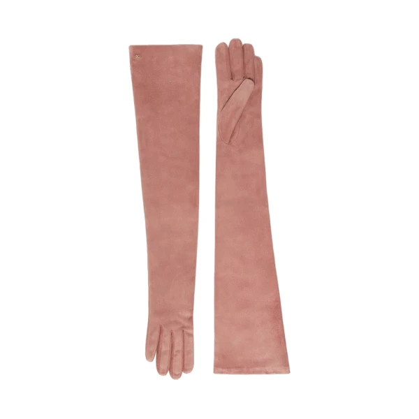 Azzurro Extra Long Suede Gloves in Pink