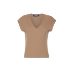 Max Mara Bacca Ribbed Wool Gilet in Camel | Sweaters | Luxury Shoes 