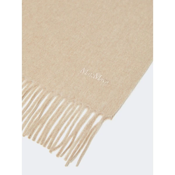 Max Mara Baci Cashmere Logo Stole in Beige | Scarves | Luxury Shoes 