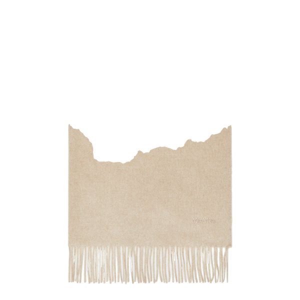 Max Mara Baci Cashmere Logo Stole in Beige | Scarves | Luxury Shoes 