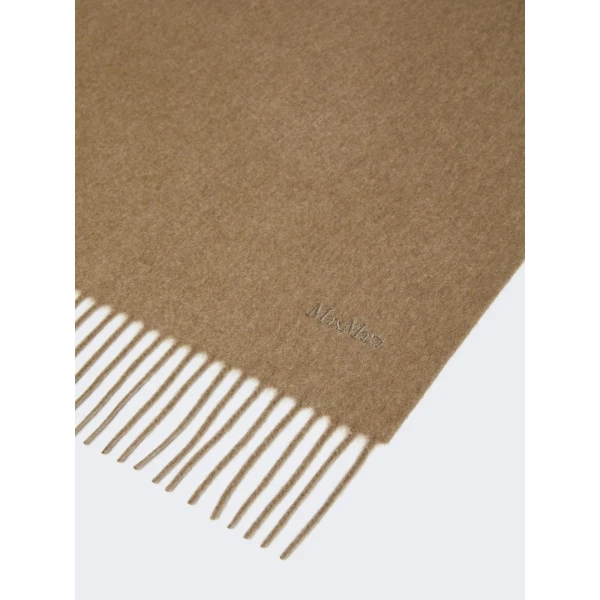 Max Mara Baci Cashmere Logo Stole in Beige Style 2 | Scarves | Luxury Shoes 
