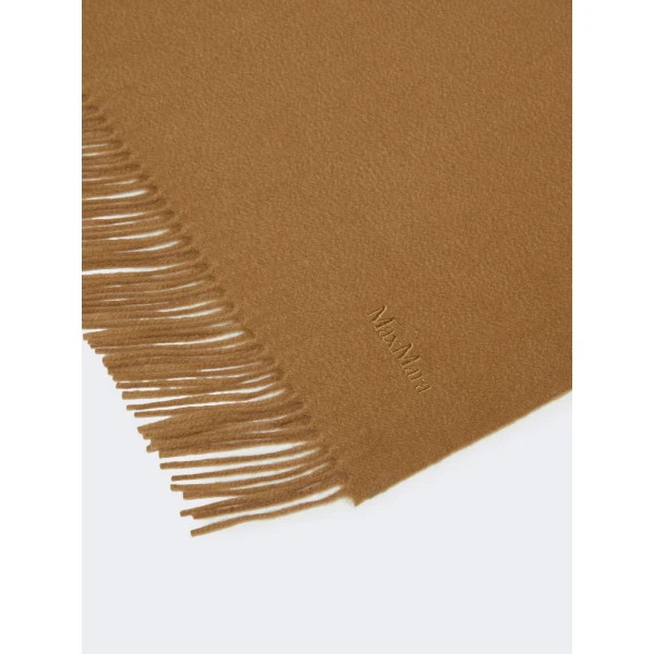 Max Mara Baci Cashmere Logo Stole in Camel | Scarves | Luxury Shoes 