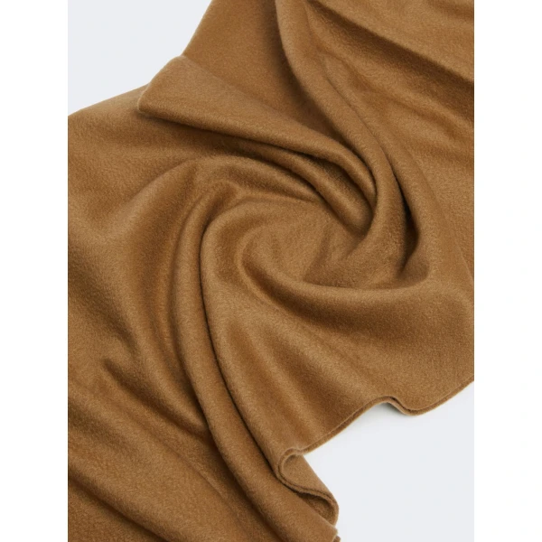 Max Mara Baci Cashmere Logo Stole in Camel | Scarves | Luxury Shoes 