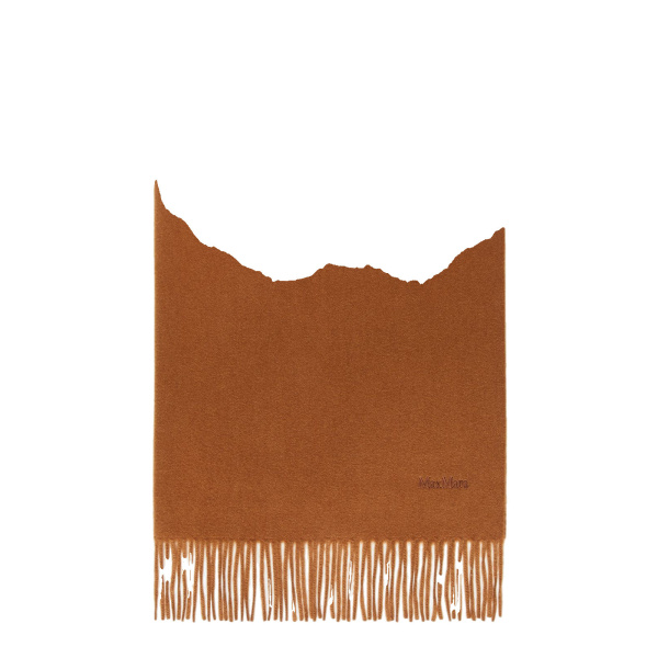 Max Mara Baci Cashmere Logo Stole in Tobacco | Scarves | Luxury Shoes 