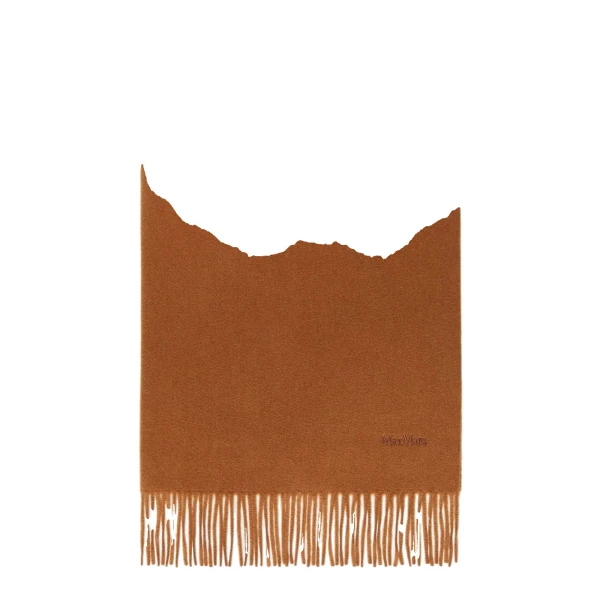 Max Mara Baci Cashmere Logo Stole in Tobacco | Scarves | Luxury Shoes 