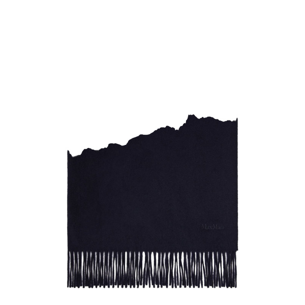 Max Mara Baci Cashmere Logo Stole in Ultramarine | Scarves | Luxury Shoes 