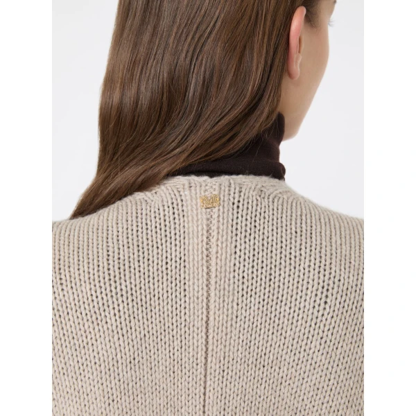 Max Mara Bacini Wool and Cashmere Fringed Cape in Beige | Jackets | Luxury Shoes 