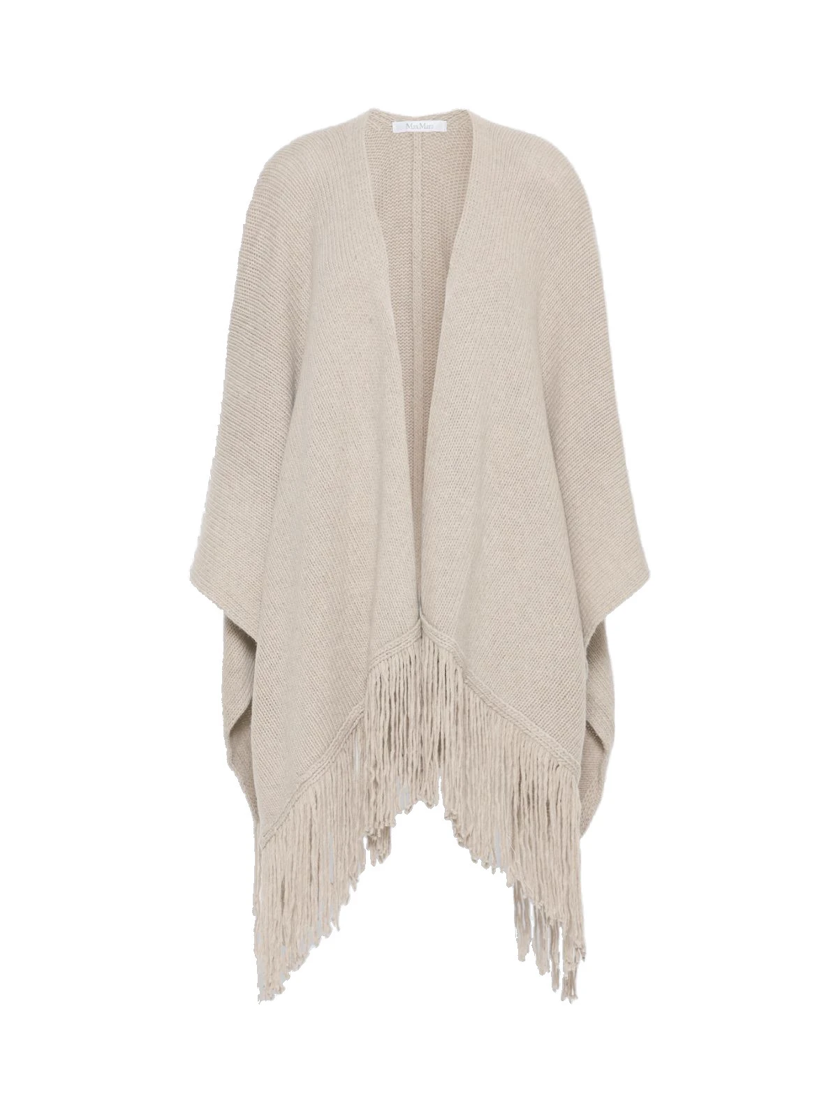 Max Mara Bacini Wool and Cashmere Fringed Cape in Beige Max Mara Bacini Wool and Cashmere Fringed Cape in Beige | Jackets | Luxury Shoes