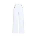 Max Mara Badesse Cotton Bull Denim Wide-Leg Trousers in White | Denim | Luxury Shoes 