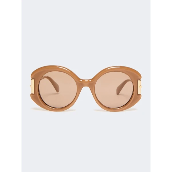 Max Mara Badia Round Acetate Glasses in Camel | Sunglasses | Luxury Shoes 