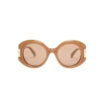 Max Mara Badia Round Acetate Glasses in Camel | Sunglasses | Luxury Shoes 