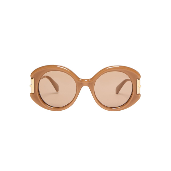 Max Mara Badia Round Acetate Glasses in Camel | Sunglasses | Luxury Shoes 