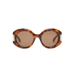 Max Mara Badia Round Acetate Glasses in Tawny Bronze Brown | Sunglasses | Luxury Shoes 