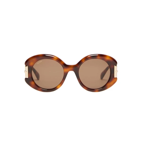 Badia Round Acetate Glasses in Tawny Bronze Brown