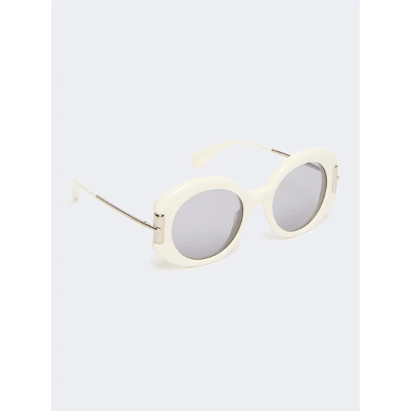 Max Mara Badia Round Acetate Glasses in White | Sunglasses | Luxury Shoes 