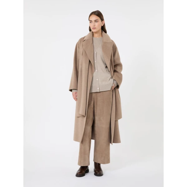 Max Mara Baia Wool V-Neck Cardigan in Beige | Cardigan | Luxury Shoes 