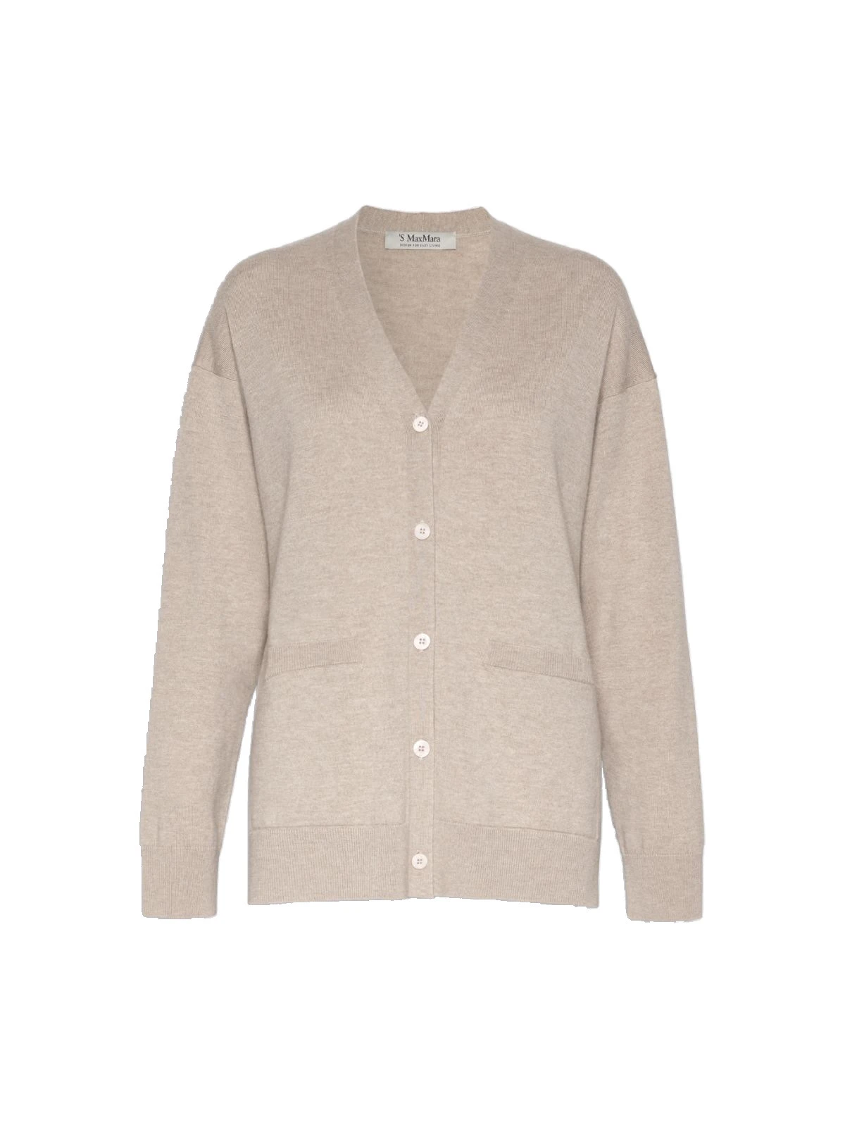 Max Mara Baia Wool V-Neck Cardigan in Beige Max Mara Baia Wool V-Neck Cardigan in Beige | Cardigan | Luxury Shoes