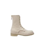 Max Mara Bakerzip Pure Cashmere Combat Boots in Beige | Boots | Luxury Shoes 