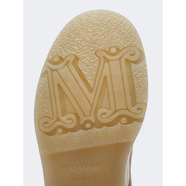 Max Mara Bakerzip Pure Cashmere Combat Boots in Beige | Boots | Luxury Shoes 