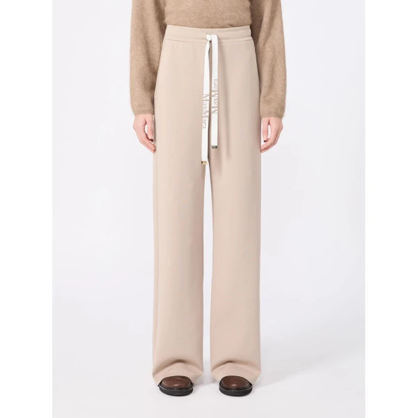 Max Mara Bali Wide-Leg Double Jersey Trousers in Beige | Wide leg pants | Luxury Shoes 