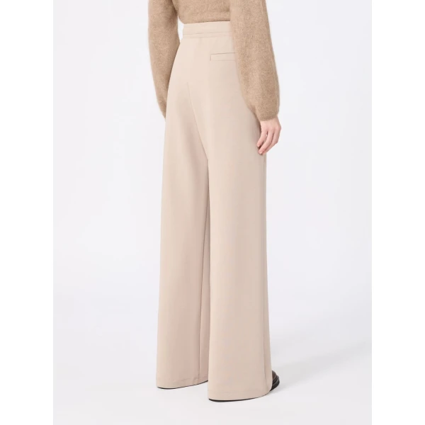 Max Mara Bali Wide-Leg Double Jersey Trousers in Beige | Wide leg pants | Luxury Shoes 