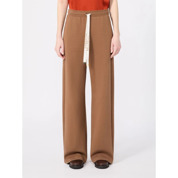 Max Mara Bali Wide-Leg Double Jersey Trousers in Camel | Wide leg pants | Luxury Shoes 