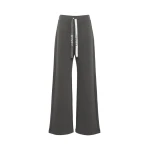 Max Mara Bali Wide-Leg Double Jersey Trousers in Dark Grey | Wide leg pants | Luxury Shoes 